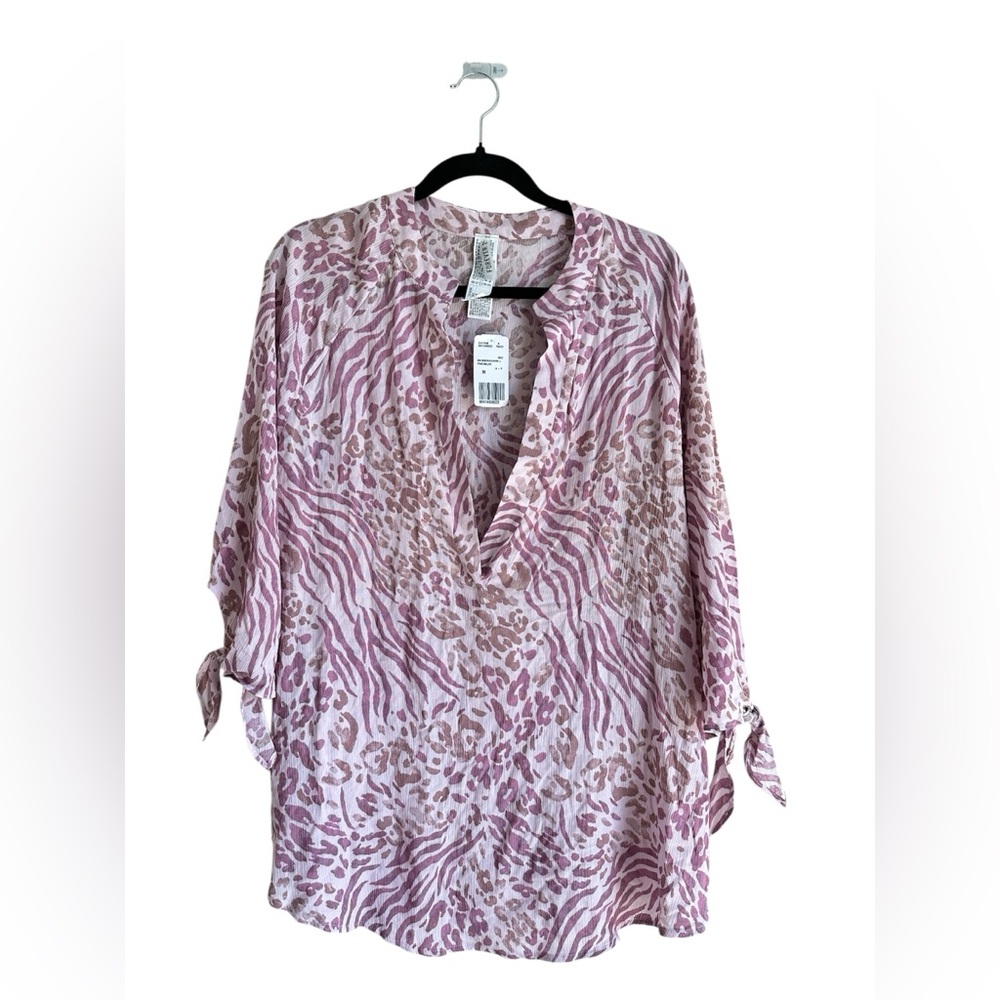 NWT Forever 21 Purple Leopard Print Tunic/Coverup